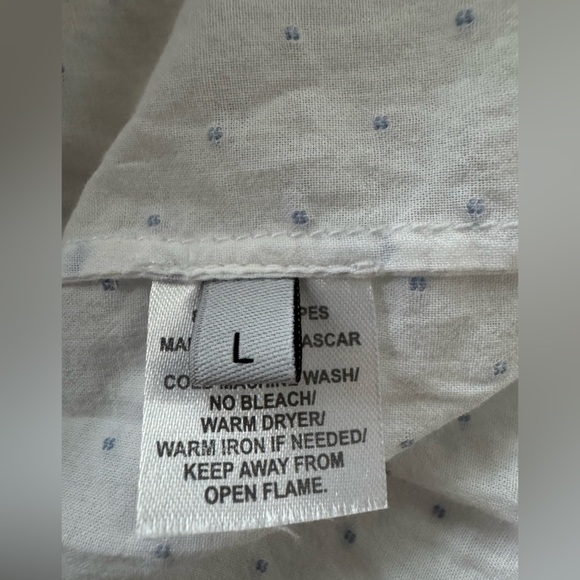 Hill House Ellie Nap Dress Swiss Dot White Blue Smocked Tiered Midi L - Picture 9 of 9